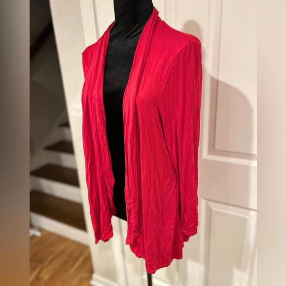 Apt. 9 Flowy Red Open Front Cardigan - Lightweight & Draped Size XL - Picture 2 of 6